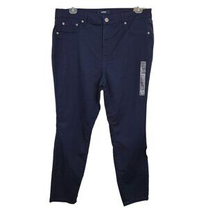 Aeropostale High Rise Pants Womens Plus 18 Short Blue Stretch Jegging Skinny New